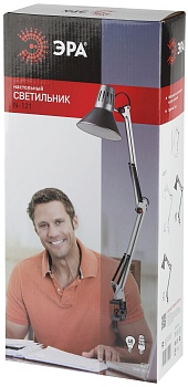 Светильник настольный на струбцине черный N-121-E27-40W-BK ЭРА C0041454