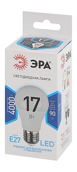 Лампа светодиодная LED A60-17W-840-E27(диод,груша,17Вт,нейтр,E27) ЭРА Б0031700
