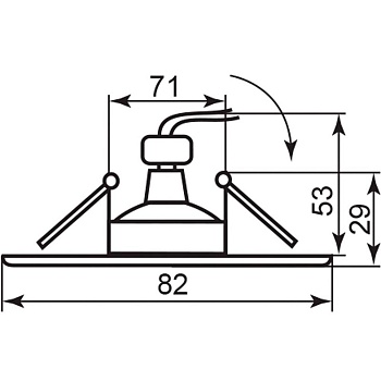 Светильник ИВО-50w 12в G5.3 поворотный титан/хром FERON 301Т тит/хр. 17535