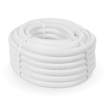 Труба гофрированная ПЛЛ легкая 350 Н безгалогенная (HF) негорючая (НГ) белая с/з д20 (100м/4800м уп/пал) Промрукав PR02.0215