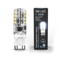 Лампа светодиодная LED 3 Вт 240 Лм 4100К белая G9 капсула 220 В силикон Black GAUSS 107709203