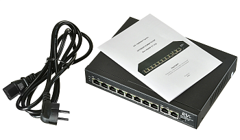 Коммутатор неуправляемый PoE 8 портов 10/100 Мб/с, 2хRJ45, 120 Вт RVI RVi-1NS08F-2T (1G) С0000016244