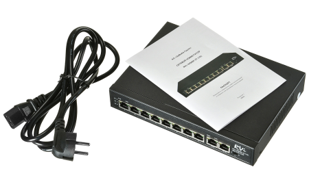 RVi-1NS08F-2T (1G) Коммутатор неуправляемый PoE 8 портов 10/100 Мб/с, 2хRJ45, 120 Вт RVI  С0000016244
