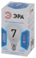 Лампа светодиодная LED P45-7W-840-E14 (диод, шар, 7Вт, нейтр, E14, (10/100/3600) ЭРА Б0020551