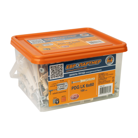 Дюбель-гвоздь с цилиндрической манжетой PDG LK 6х60 (100шт) Европартнер 76091180