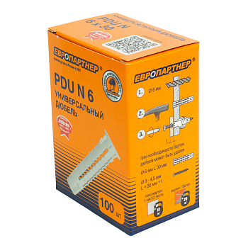 Дюбель универсальный нейлоновый PDU N 6х30мм (100шт) Европартнер 87123