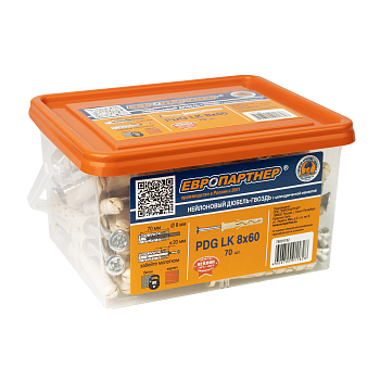 Дюбель-гвоздь с цилиндрической манжетой PDG LK 8х60 (70шт) Европартнер 76091182