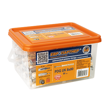 Дюбель-гвоздь с потайной манжетой PDG UK 8х80 (50шт) Европартнер 76091193