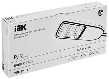 Светильник светодиодный консольный ДКУ 1004-200Ш 5000К IP65 серый IEK LDKU1-1004-200-5000-K03