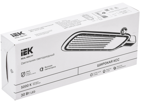 LDKU1-1012-030-5000-K03 Светильник светодиодный консольный ДКУ 1012-30Ш 5000К IP65 серый IEK 