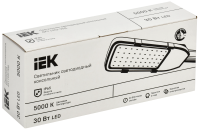 Светильник светодиодный консольный ДКУ 1002-30Д 5000К IP65 серый IEK LDKU0-1002-030-5000-K03