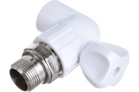 Кран для радиатора угловой 25х3/4' полипропиленовый PPR белый Политэк 9999022534