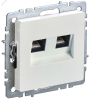 BRITE Розетка компьютерная двойная кат.5E RJ45 РК10-2-БрЖ жемчуг IEK BR-K20-1-K36