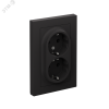 Розетка ATLASDESIGN двойная с заземлением 16А в сборе карбон Systeme Electric ATN001024