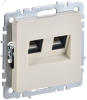 BRITE Розетка компьютерная двойная RJ45 кат.5E РК10-2-БрКр бежевый IEK BR-K20-1-K10