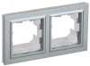 BRITE Рамка 2 поста IP44 РУ-2-БрА-44 алюминий IEK BR-M22-44-K47