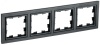 BRITE Рамка 4 поста РУ-4-БрЧ черный IEK BR-M42-K02