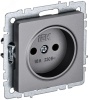 BRITE Розетка без заземления без защитных шторок 10А РС10-1-0-БрС сталь IEK BR-R10-10-K46