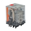 Реле миниатюрное силовое, 3CO, ком. ток 16А, AgSnO2, напряжение 230V AC, опция: тест-кнопка+светодиод DKC IR-230AC-3CO-D