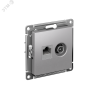 Розетка ATLASDESIGN двойная компьютерная+ТВ RJ45+TV категория 5E механизм алюминий Systeme Electric ATN000389