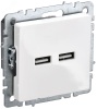 BRITE Розетка USB A+A 5В 3.1А РЮ10-1-БрБ белый IEK BR-U21-D31-K01