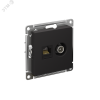 Розетка ATLASDESIGN двойная компьютерная+ТВ RJ45+TV категория 5E механизм карбон Systeme Electric ATN001089