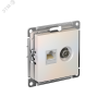 Розетка ATLASDESIGN двойная компьютерная+ТВ RJ45+TV категория 5E механизм жемчуг Systeme Electric ATN000489
