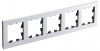 ATLASDESIGN NATURE рамка пятипостовая, МЕТАЛЛ СЕРЕБРО Systeme Electric ATN312105