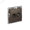 Розетка ATLASDESIGN двойная компьютерная+ТВ RJ45+TV категория 5E механизм мокко Systeme Electric ATN000689