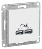 ATLASDESIGN USB РОЗЕТКА A+A, 5В/2.1 А, 2х5В/1.05 А, механизм, ЛОТОС Systeme Electric ATN001333
