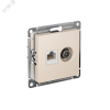 Розетка ATLASDESIGN двойная компьютерная+ТВ RJ45+TV категория 5E механизм бежевый Systeme Electric ATN000289