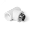 Тройник комбинированный 25 х 1/2' НР полипропиленовый PPR белый PRO AQUA PA25012P