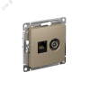 Розетка ATLASDESIGN двойная компьютерная+ТВ RJ45+TV категория 5E механизм шампань Systeme Electric ATN000589