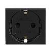 Розетка силовая 2Р+Е со шторками Viva 2 модуля черный DKC 45205