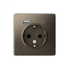 ARTGALLERY розетка 16А с 2 USB A+C, 5В/2.4А/3.0А. 2х5В/1.5А. механизм, мокко Systeme Electric GAL000632