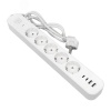 Удлинитель LUX 5 гнезд 2USB 2.4А+2type-C 1.5 метра 1.5мм2 EKF UBA-LUX-515-TC