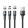 Кабель USB 3в1, Type-С, Lightning, Micro USB, 1.2м, черный REXANT 18-7076