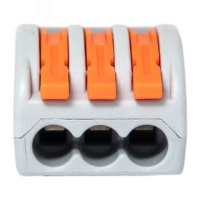 Клемма СМК 222-413 с рычагом 3 отверстия 0.08-2.5(4.0)мм2 (100шт.) EKF plc-smk-413