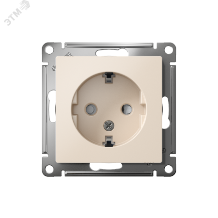 ATN000245 Розетка ATLASDESIGN с заземлением со шторками 16А механизм бежевый Systeme Electric 