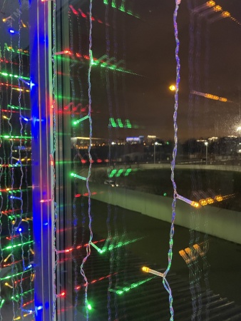 Б0041900 Гирлянда LED Дождь/Занавес 1.8х1.5 м мультиколор 8 режимов, 220V, IP20 (60/720), ENIZ-01M ЭРА 