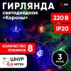 Б0041898 Гирлянда LED Нить Короны 3 м мультиколор, 220V, IP20 (36/864), ENIN-3K ЭРА 