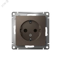 Розетка ATLASDESIGN с заземлением 16А механизм мокко Systeme Electric ATN000643