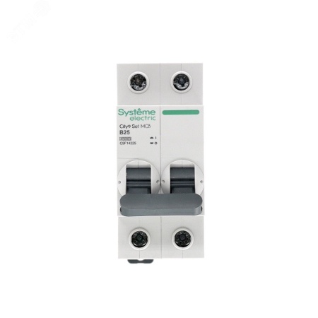 C9F14225 Выключатель автоматический двухполюсный 25А B 4.5kA 230В City9 Set Systeme Electric 