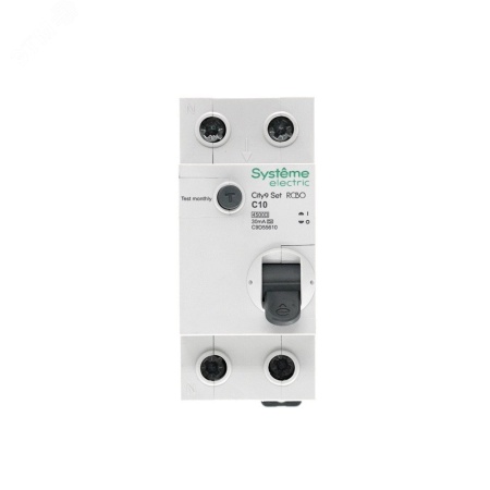 C9D55610 Выключатель автоматический дифференциального тока (АВДТ) 1P+N С 10А 4.5kA 30мА Тип-A 230В City9 Set Systeme Electric 