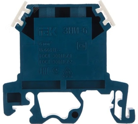 YZN10-006-K07 Клемма ЗНИ-6 мм.кв. синий IEK 