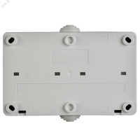 ФОРС Розетка двойная наружная с заземлением с крышкой IP54 IEK ERS22-K03-16-54-DC