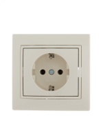 MIRA Розетка с заземлением бежевая Lezard 701-0303-122