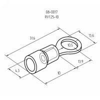 Наконечник кольцевой НКИ 1.5-10 красный, REXANT 08-0017