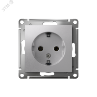 Розетка ATLASDESIGN с заземлением 16А механизм алюминий Systeme Electric ATN000343