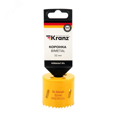 Коронка Bimetal 52 мм Kranz KR-92-0227